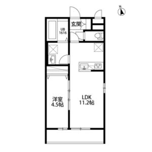 1LDK 間取り図
