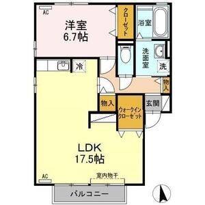 1LDK 間取り図