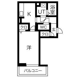 1K 間取り図