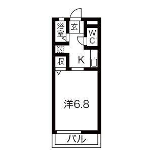 1K 間取り図