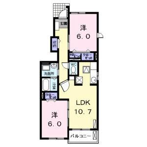 2LDK 間取り図