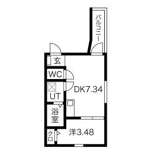 1DK 間取り図