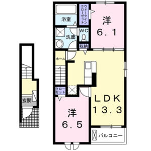 2LDK 間取り図