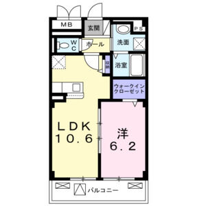 1LDK 間取り図