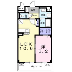 1LDK 間取り図
