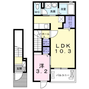 1LDK 間取り図