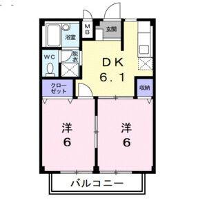 2DK 間取り図