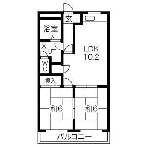 2LDK 間取り図