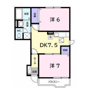 2DK 間取り図