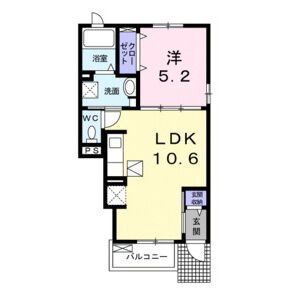 1LDK 間取り図
