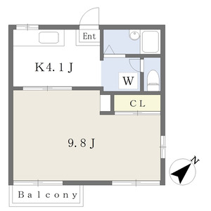 1K 間取り図
