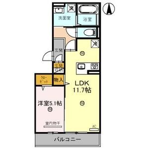 1LDK 間取り図