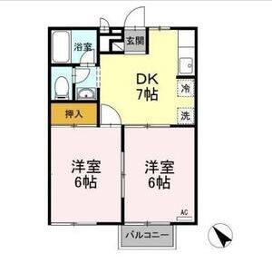 2DK 間取り図