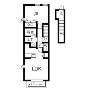 1LDK 間取り図