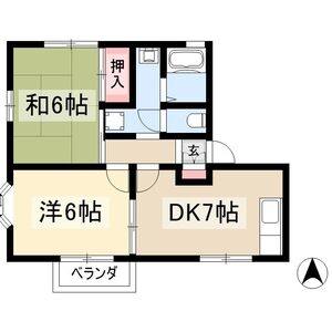 2DK 間取り図