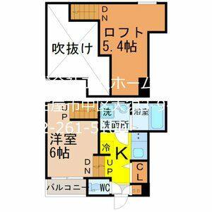 1K 間取り図
