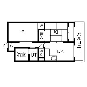 2DK 間取り図