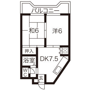 2DK 間取り図
