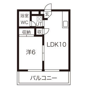 1LDK 間取り図