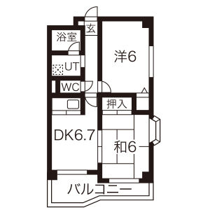 2DK 間取り図