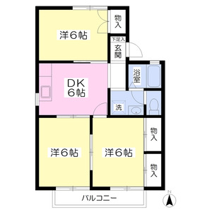 3DK 間取り図