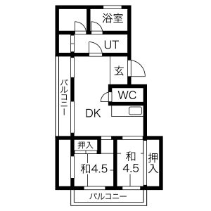 2DK 間取り図