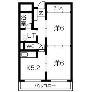 2DK 間取り図