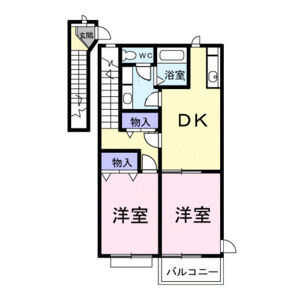 2DK 間取り図