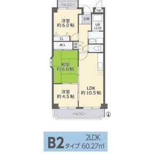 2LDK 間取り図