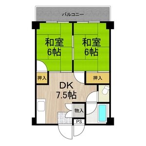 2DK 間取り図