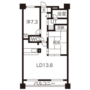 2LDK 間取り図
