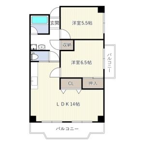 2LDK 間取り図