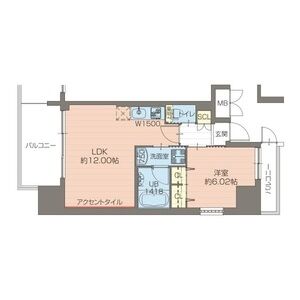 1LDK 間取り図