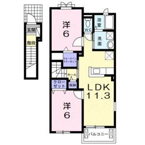 2LDK 間取り図