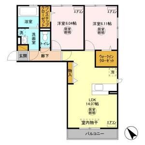 2LDK 間取り図