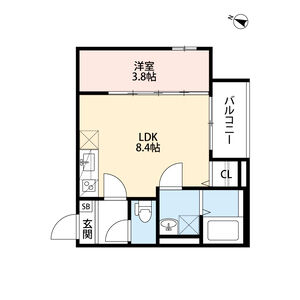 1LDK 間取り図