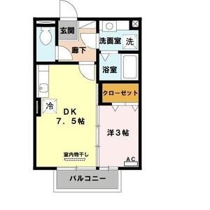 1DK 間取り図