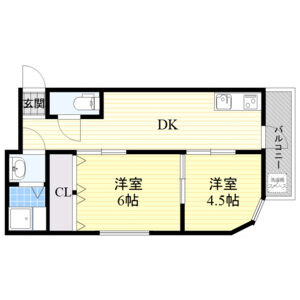 2DK 間取り図