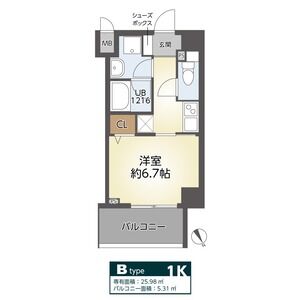 1K 間取り図