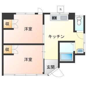 2DK 間取り図