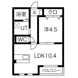 1LDK 間取り図