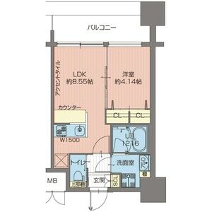 1LDK 間取り図