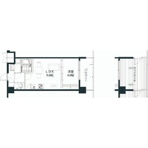 1LDK 間取り図