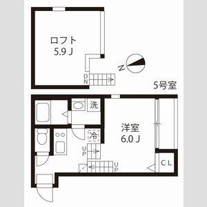 1K 間取り図