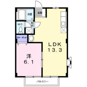 1LDK 間取り図