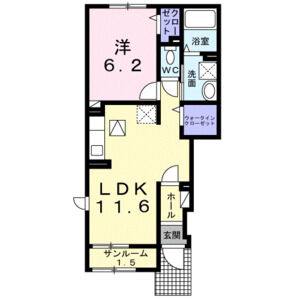 1LDK 間取り図