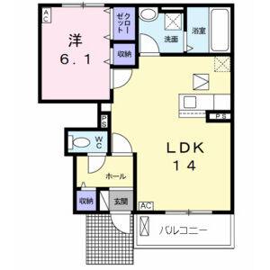 1LDK 間取り図