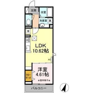 1LDK 間取り図