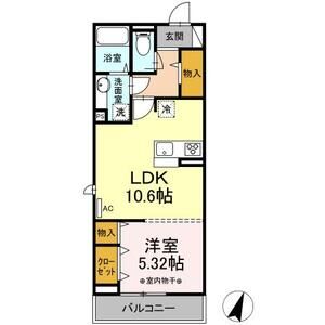 1LDK 間取り図