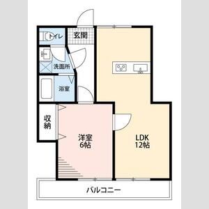 1LDK 間取り図